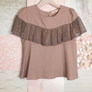 hazel for Stitch Fix | Lace Mauve Blouse